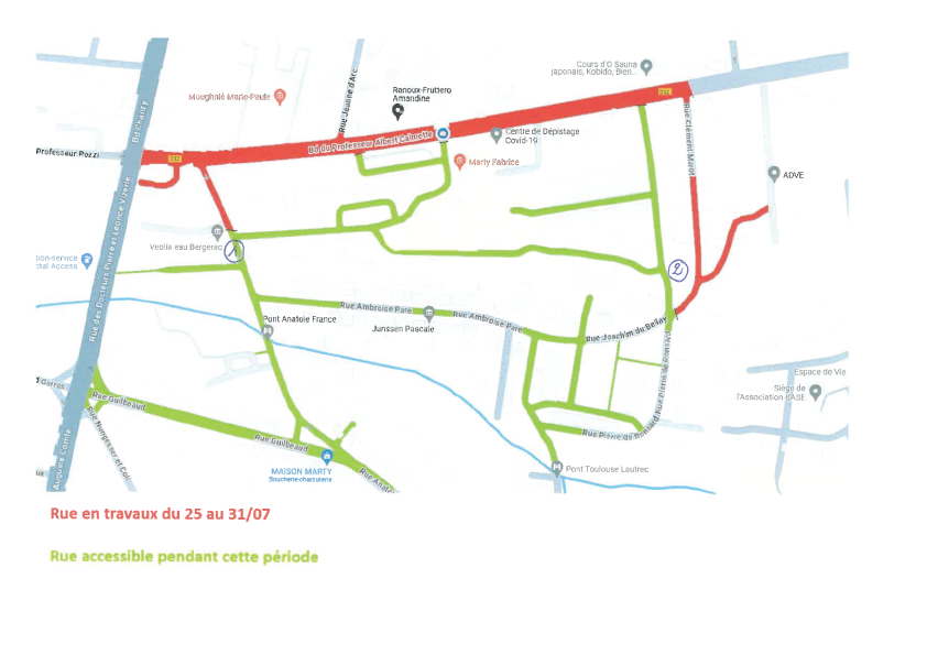 Plan travaux hôpital Bergerac